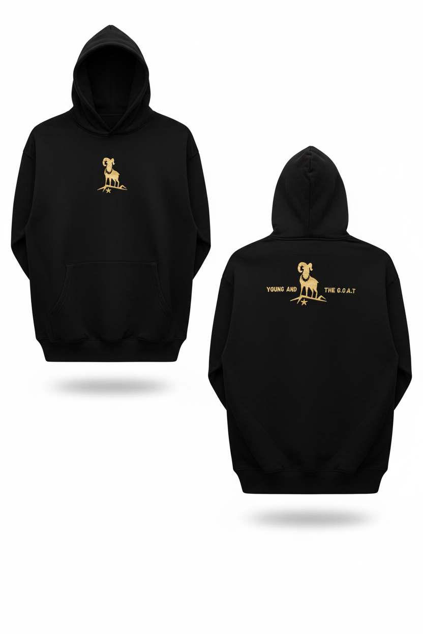 YOUNG and the G.O.A.T Black Hoodie Clean