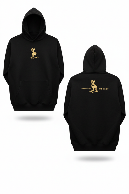 YOUNG and the G.O.A.T Black Hoodie Clean