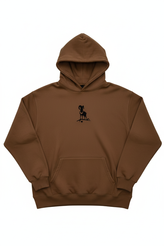YOUNG and the G.O.A.T Mocca Hoodie Front Flat Lay